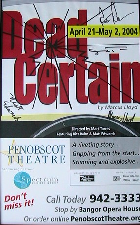 Penobscot Theatre Dead Certain Poster